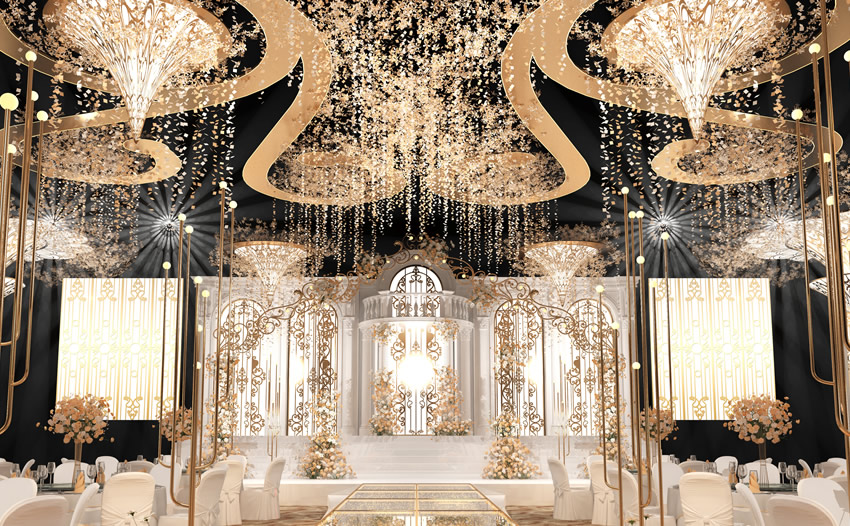 黄岛花木兰喜事汇金色大厅效果展示